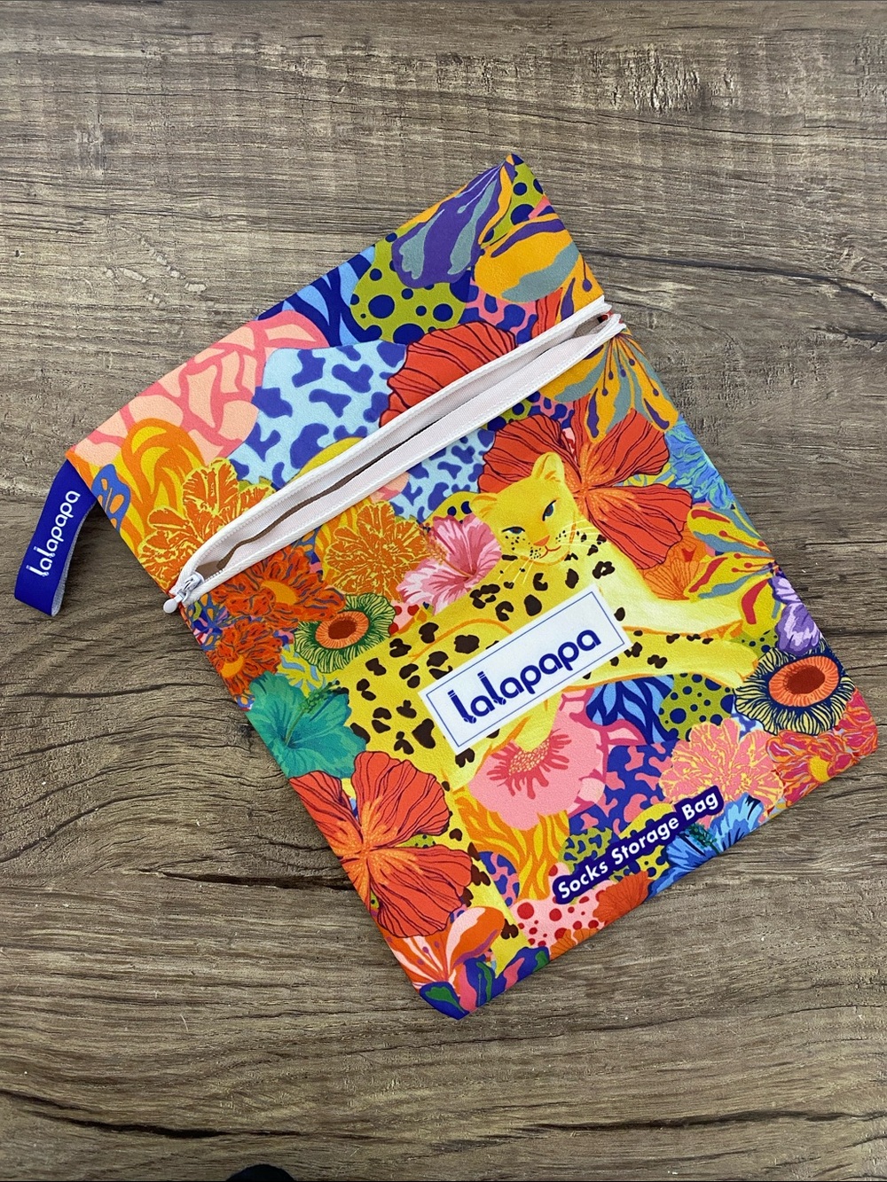 Vibrant Floral & Leopard Print Cosmetic Pouch - Multicolor